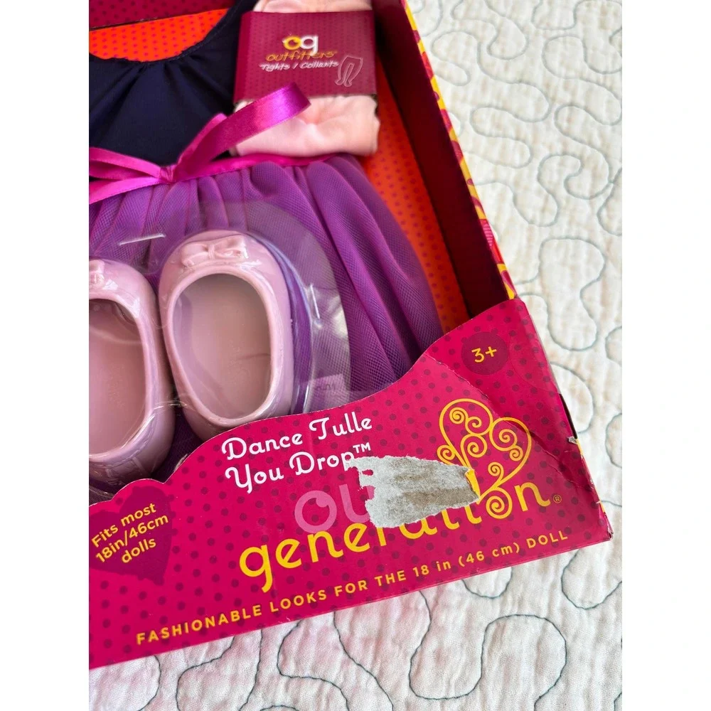 Our Generation Dance Tulle You Drop 18in Doll Ballet Outfit‎ Tutu Shoes Tights